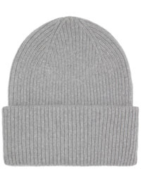 Merino Wool Chunky Beanie Hat - Grey Heather