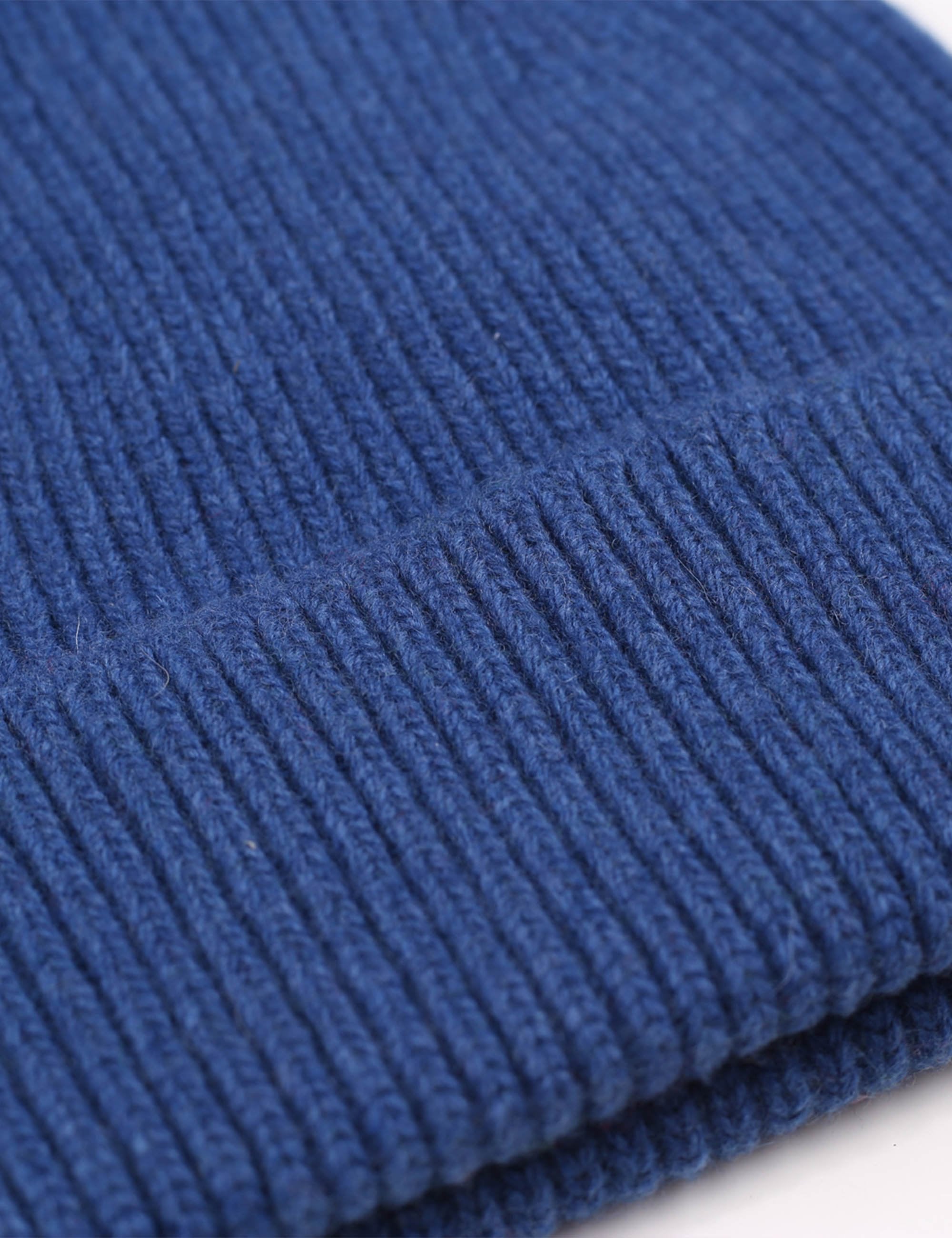 Merino Wool Chunky Beanie Hat - Royal Blue