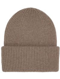 Merino Wool Chunky Beanie Hat - Warm Taupe