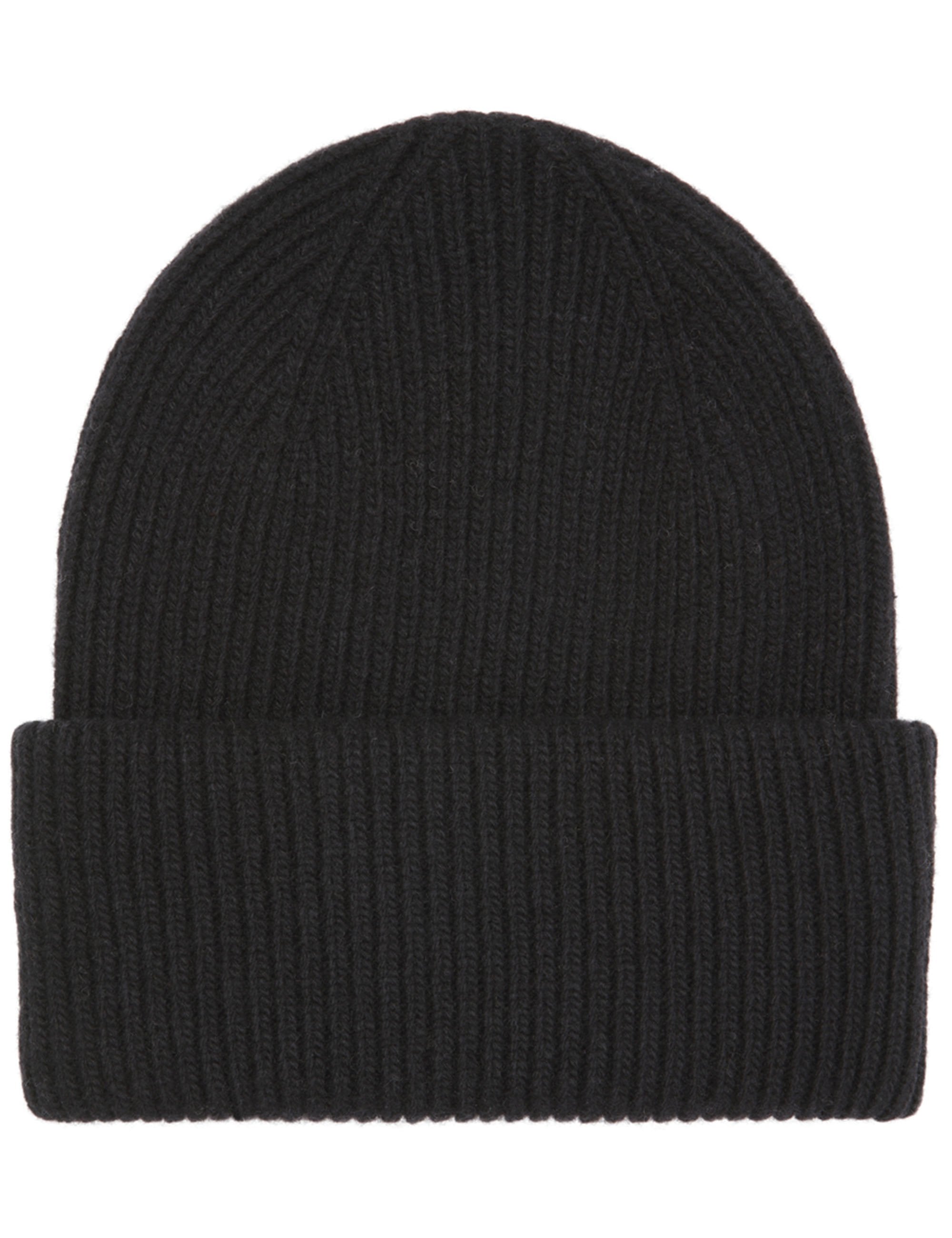 Merino Wool Chunky Beanie Hat - Deep Black