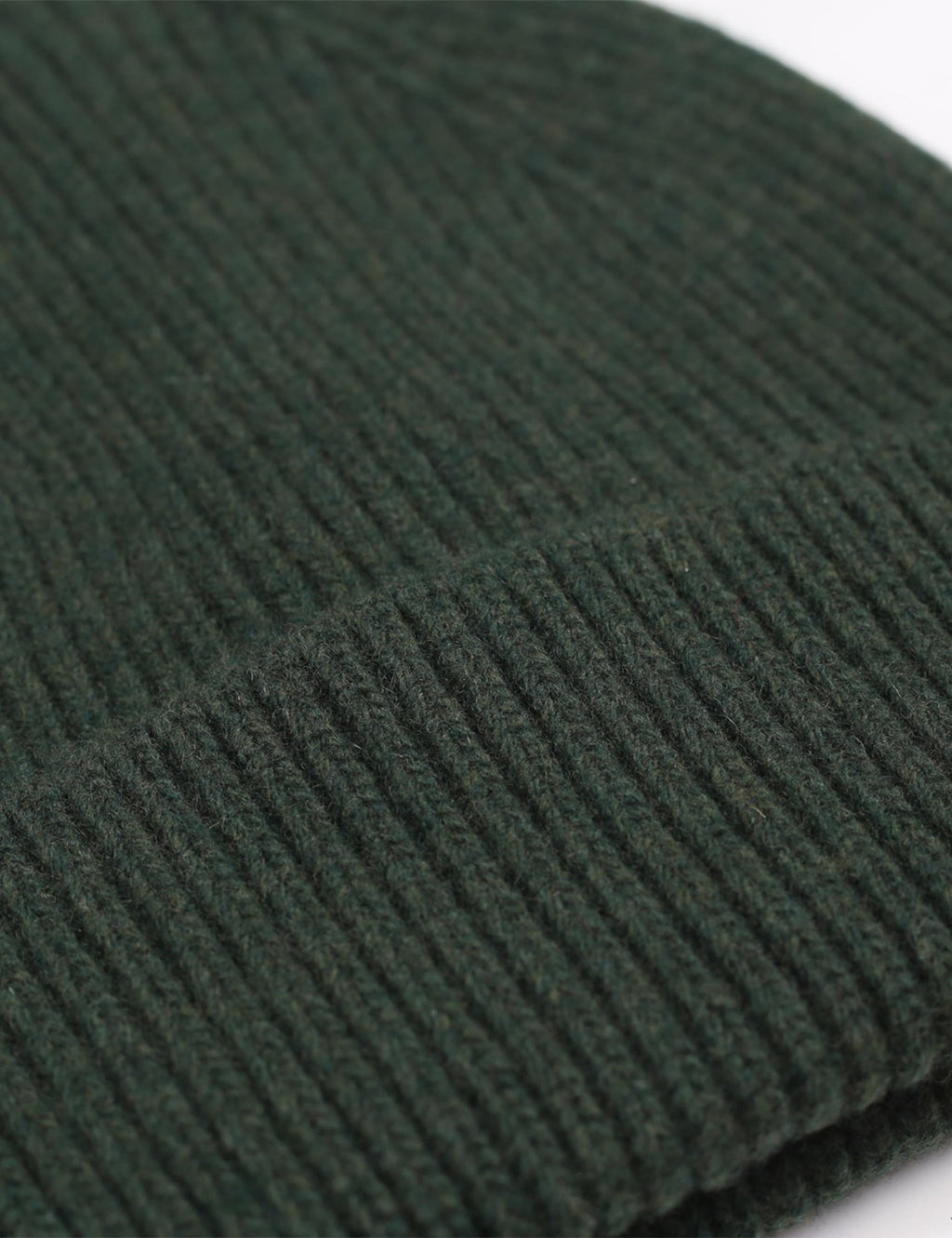 Merino Wool Chunky Beanie Hat - Hunter Green