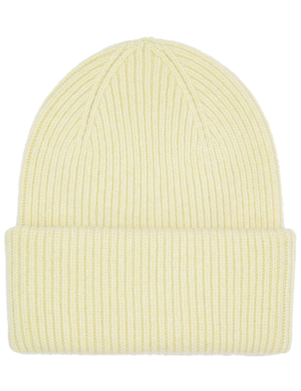Merino Wool Chunky Beanie Hat - Soft Yellow
