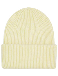Merino Wool Chunky Beanie Hat - Soft Yellow