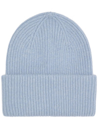 Merino Wool Chunky Beanie Hat - Stone Blue