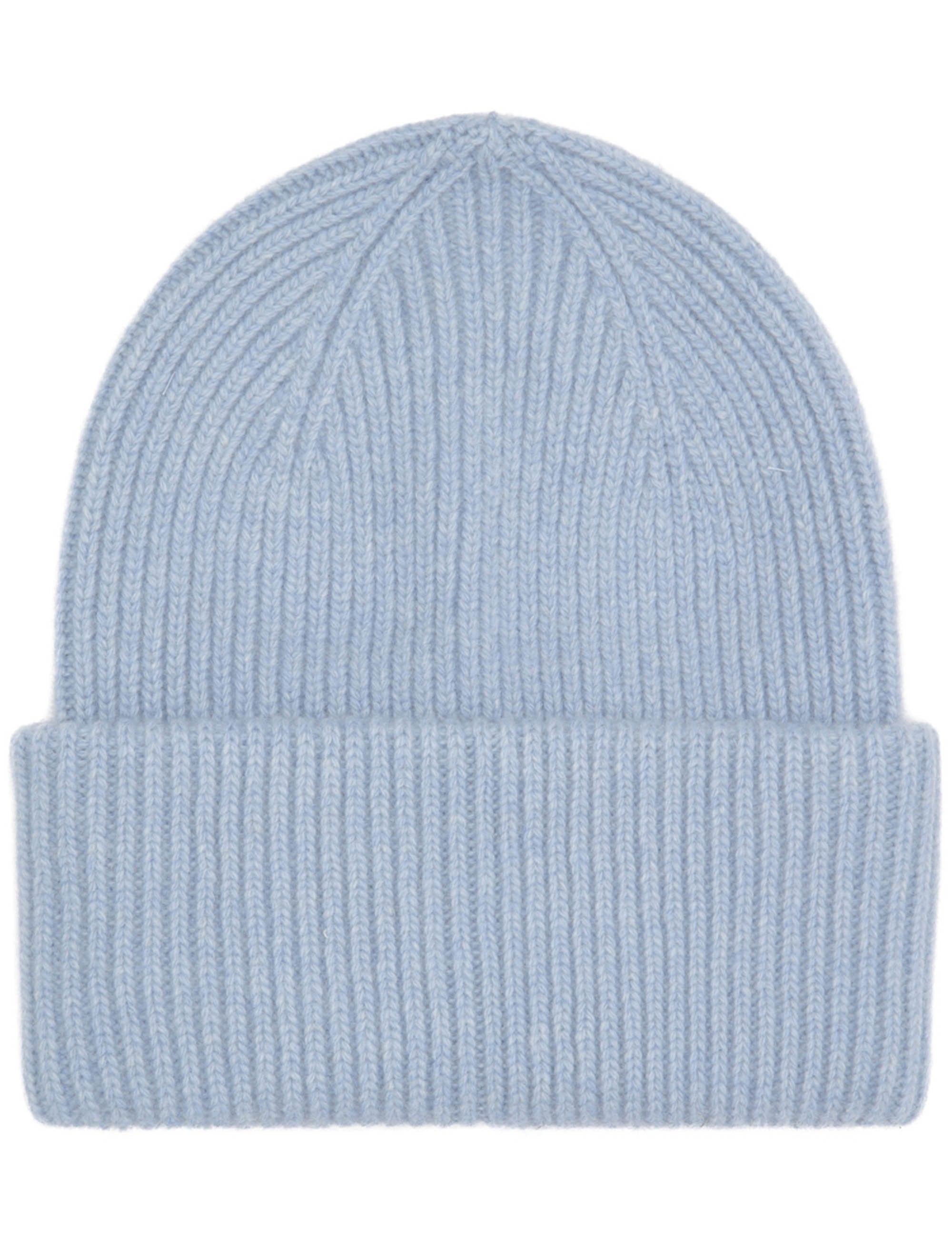 Merino Wool Chunky Beanie Hat - Stone Blue