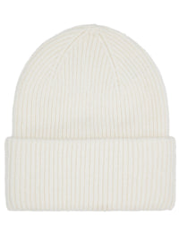 Merino Wool Chunky Beanie Hat - Optical White