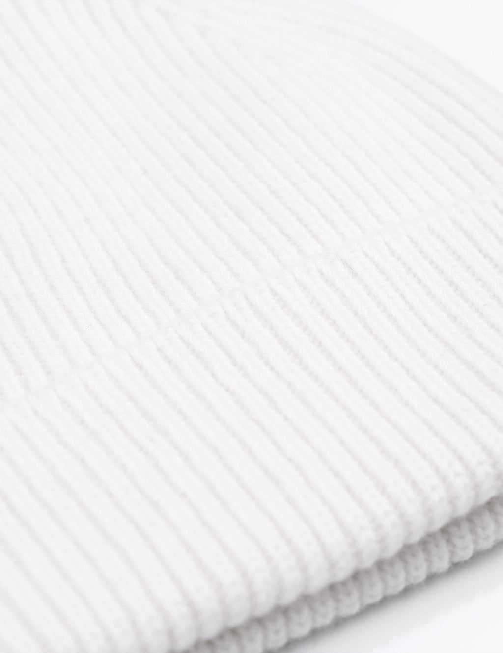 Merino Wool Chunky Beanie Hat - Optical White