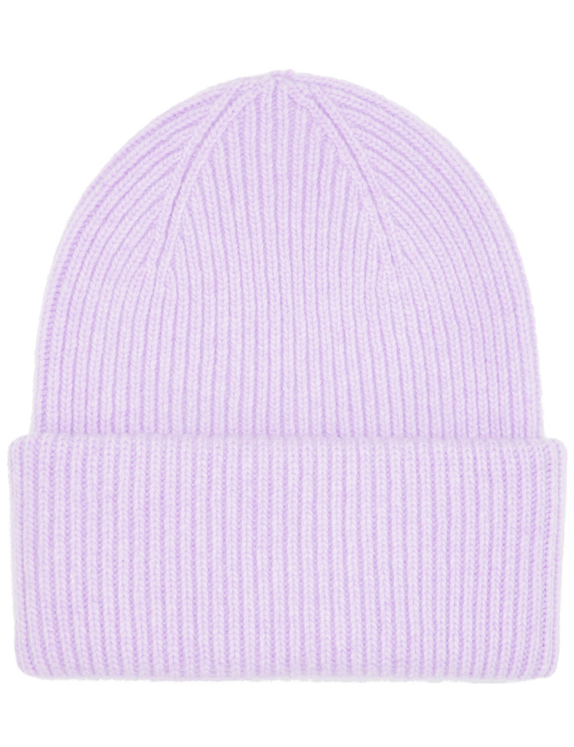 Merino Wool Chunky Beanie Hat - Soft Lavender