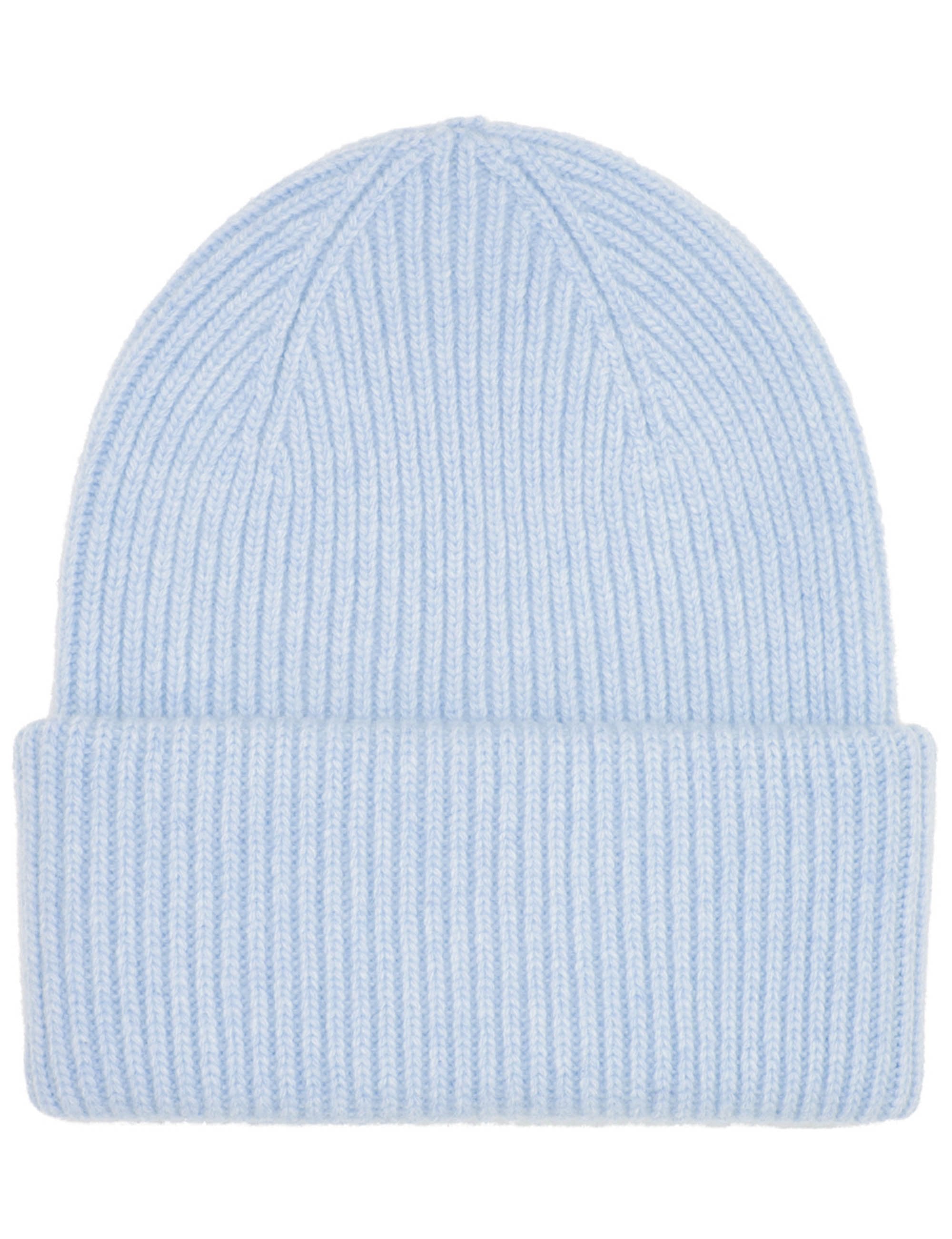 Merino Wool Chunky Beanie Hat - Polar Blue