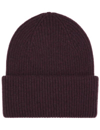 Merino Wool Chunky Beanie Hat - Oxblood Red