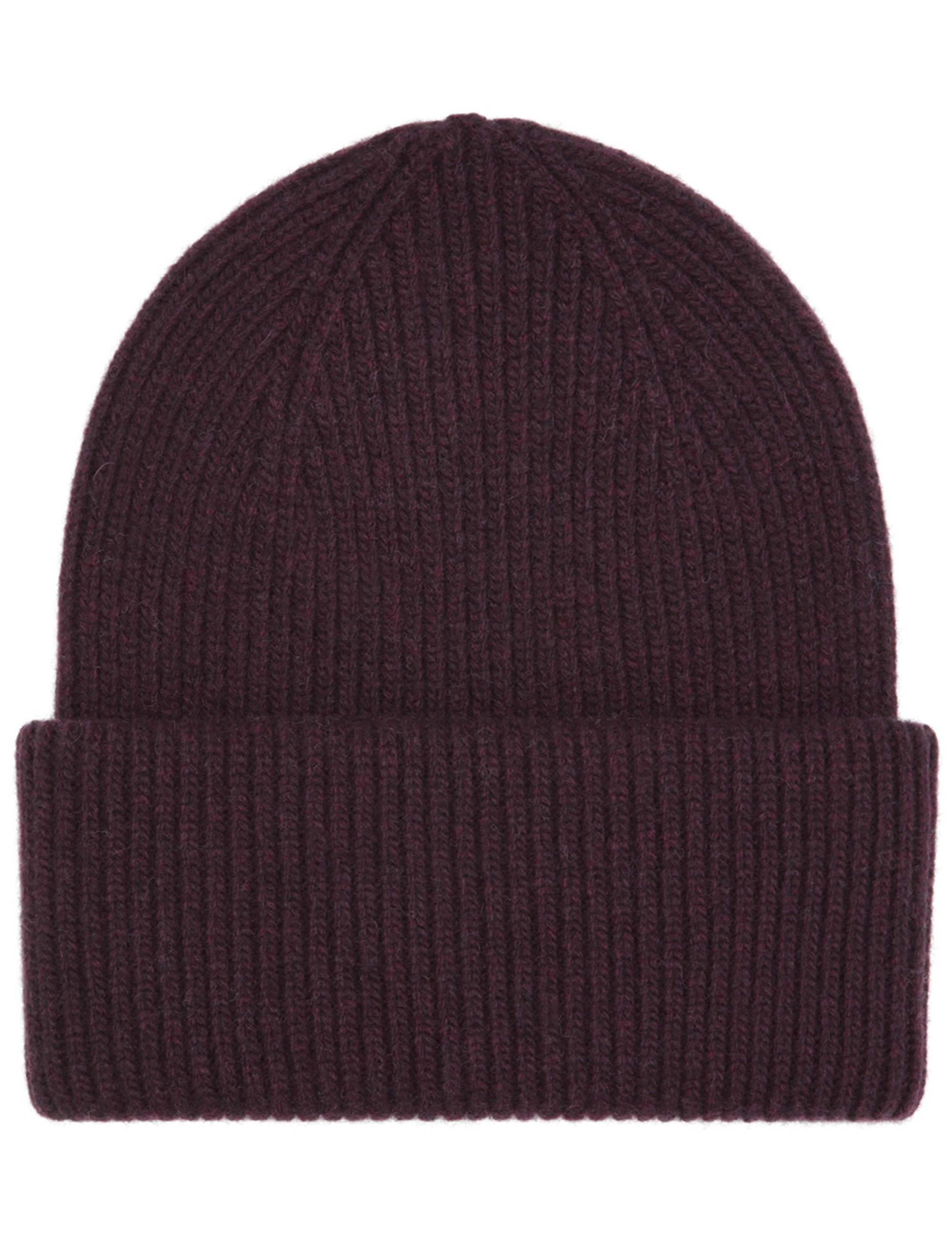Merino Wool Chunky Beanie Hat - Oxblood Red