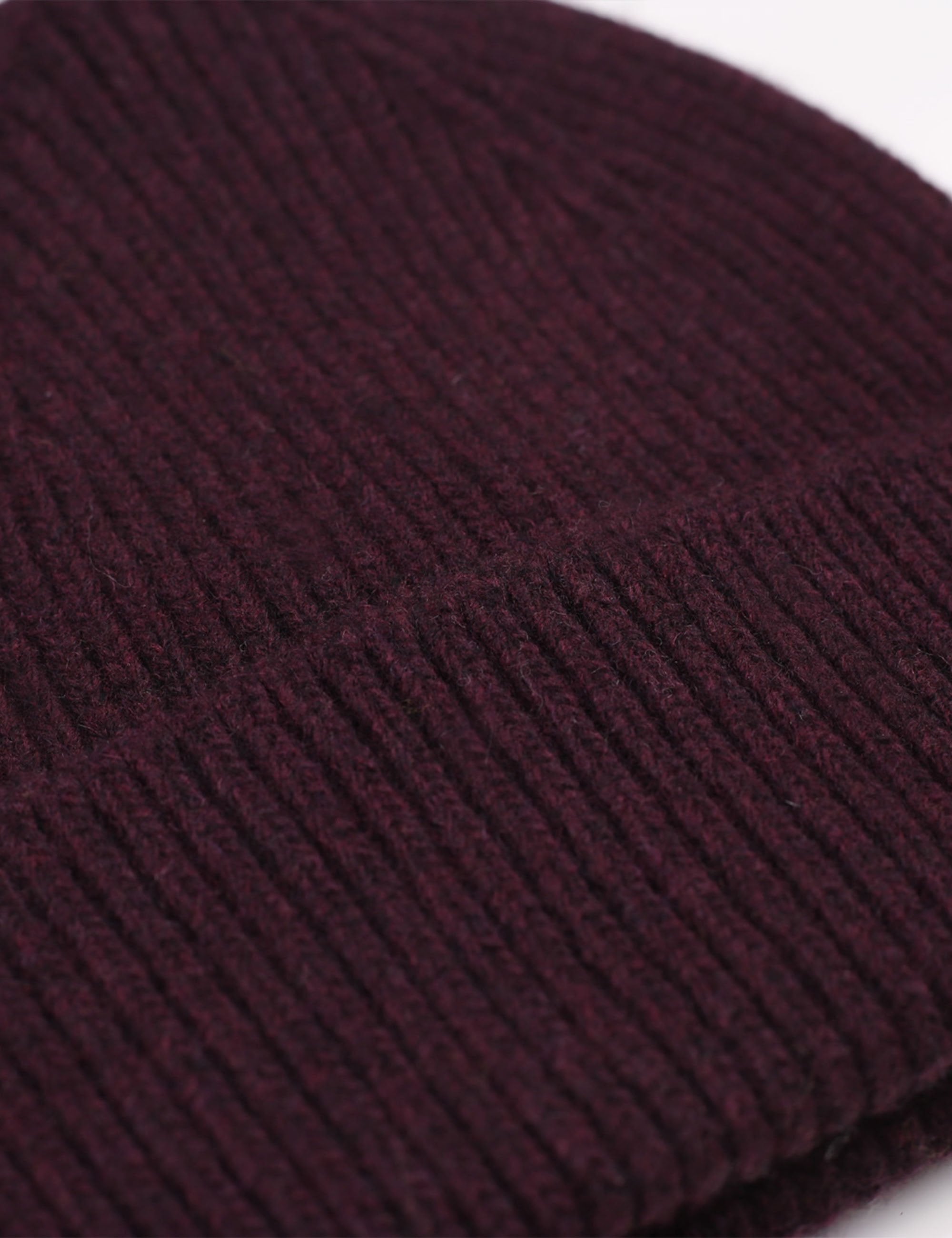 Merino Wool Chunky Beanie Hat - Oxblood Red
