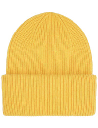 Merino Wool Chunky Beanie Hat - Lemon Yellow