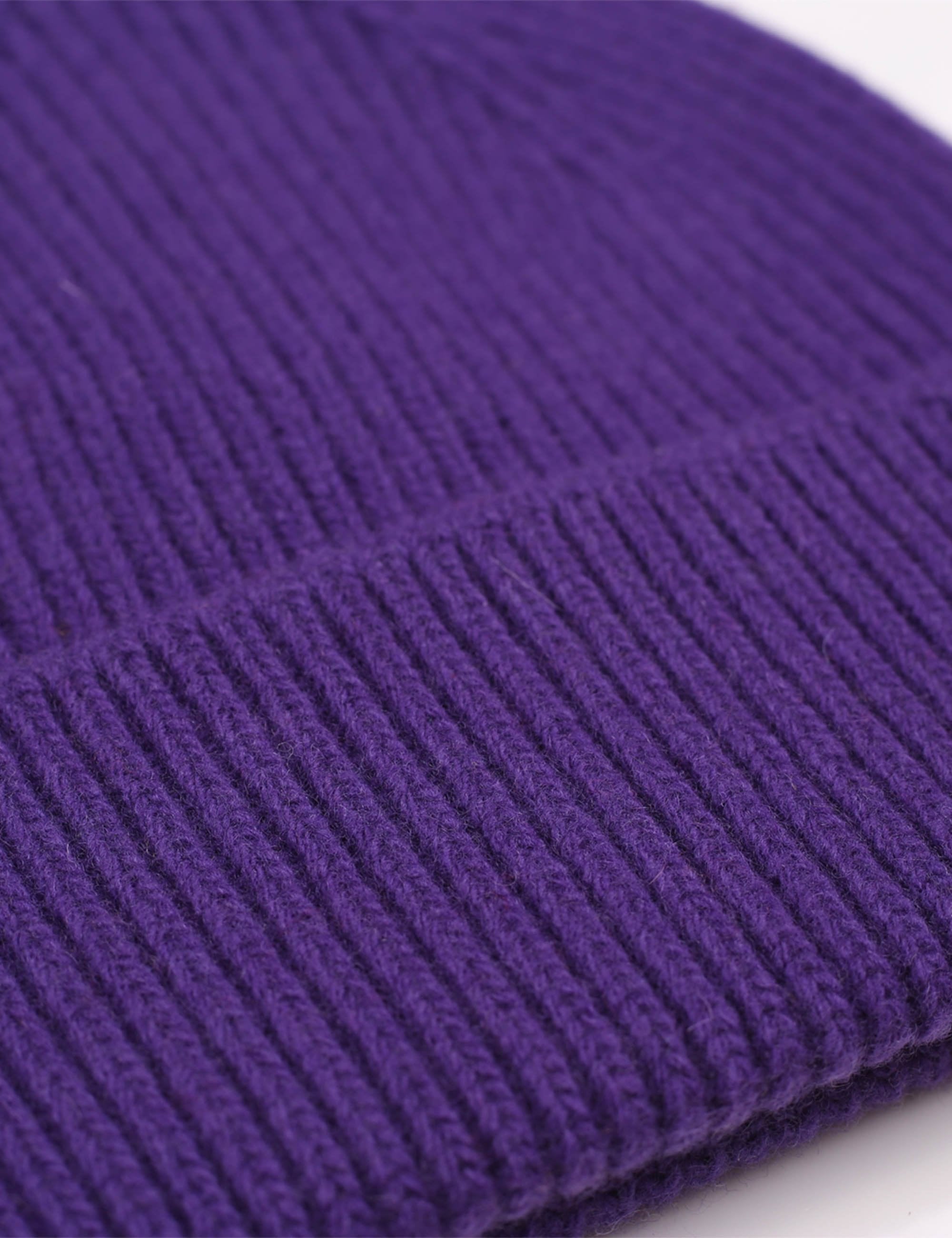 Merino Wool Chunky Beanie Hat - Ultra Violet