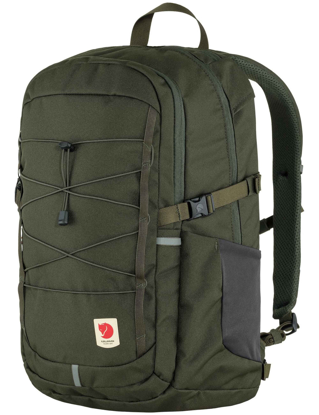28L backpack in deep green with front zip organizer panel