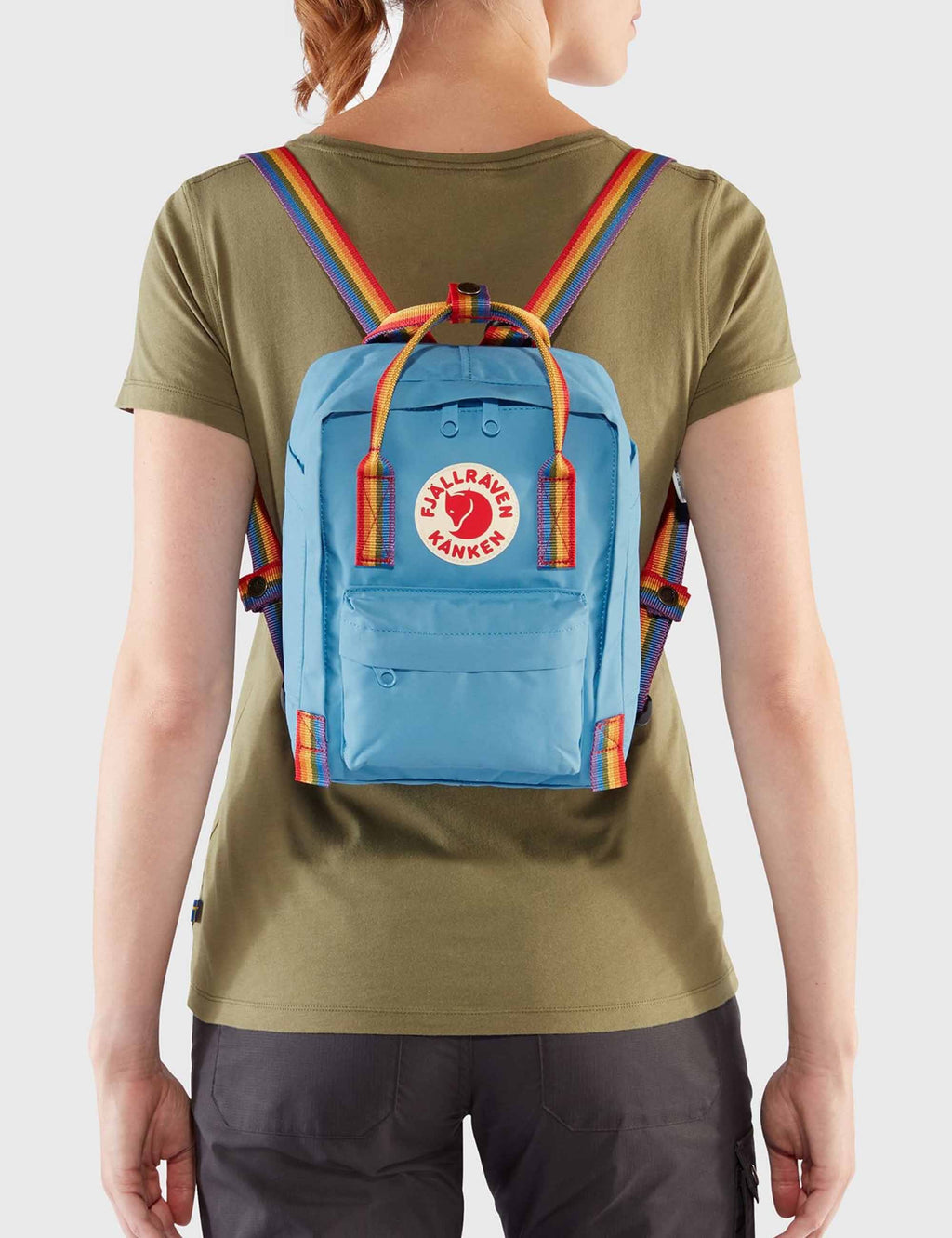 Kanken Mini Rainbow Backpack - Light Oak-Rainbow Pattern
