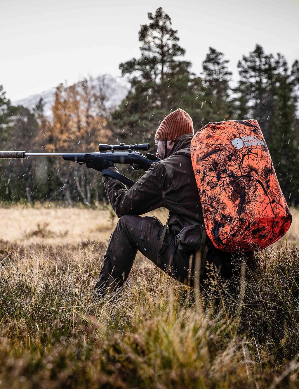 Hunting Rain Cover 16-28L - Safety Orange