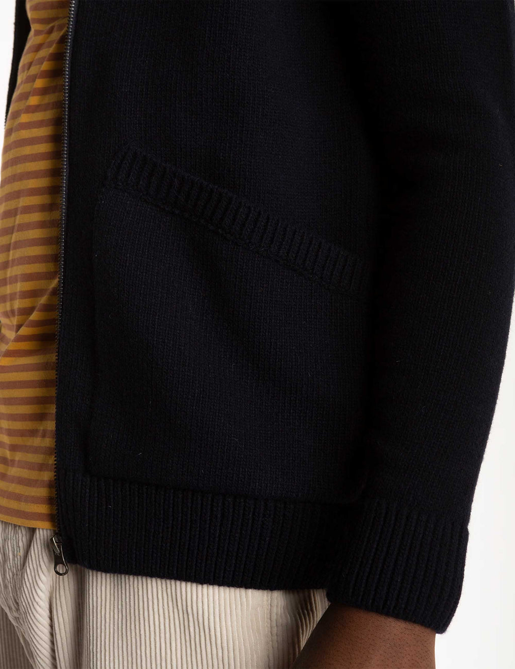 Allen Full Zip Knitted Top - Navy