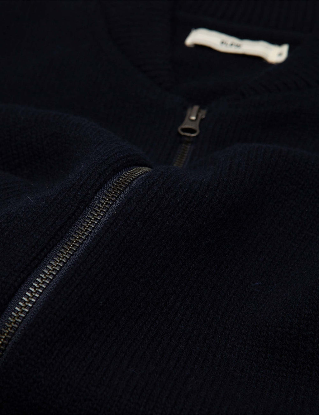 Allen Full Zip Knitted Top - Navy