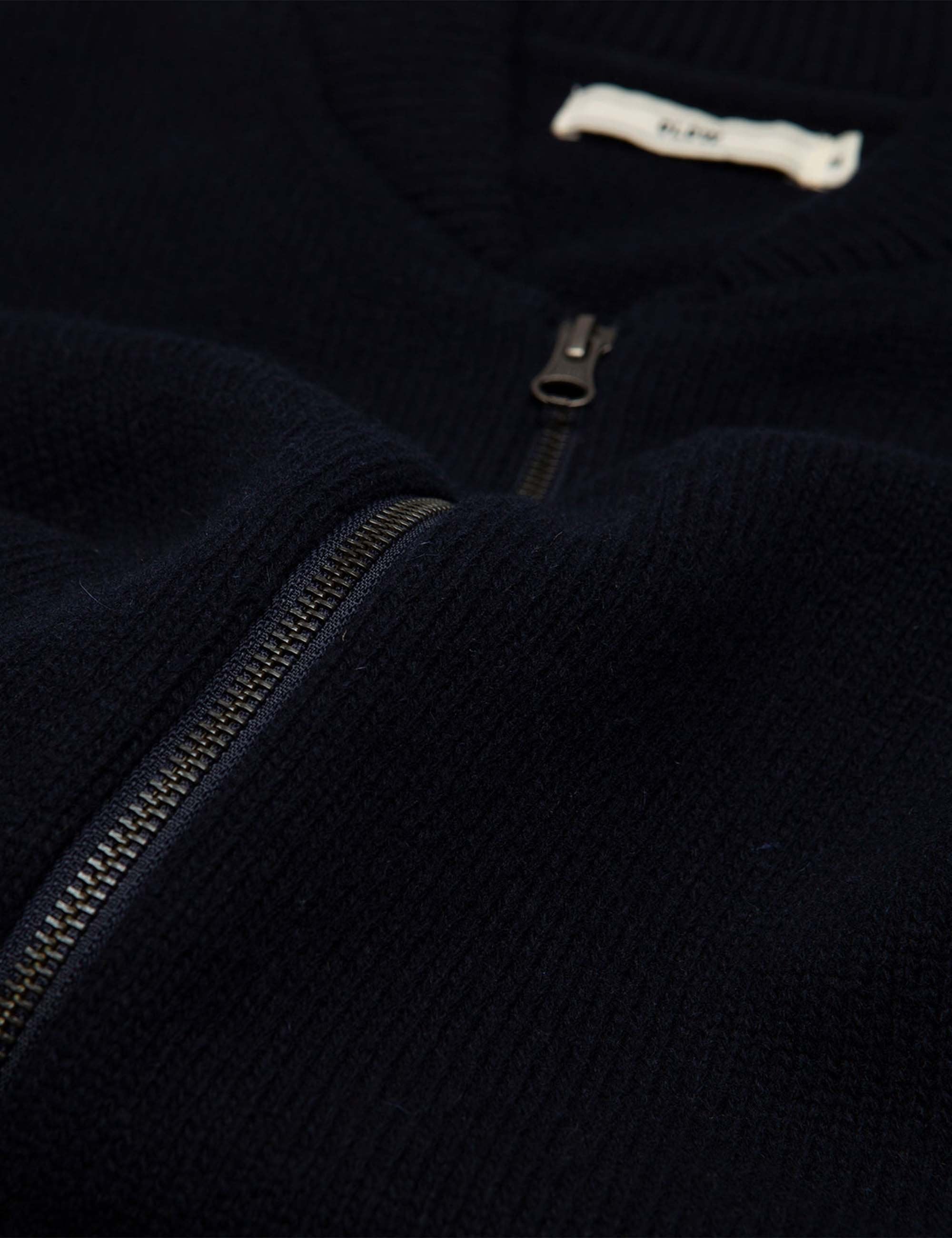 Olow Allen Full Zip Knitted Top - Navy