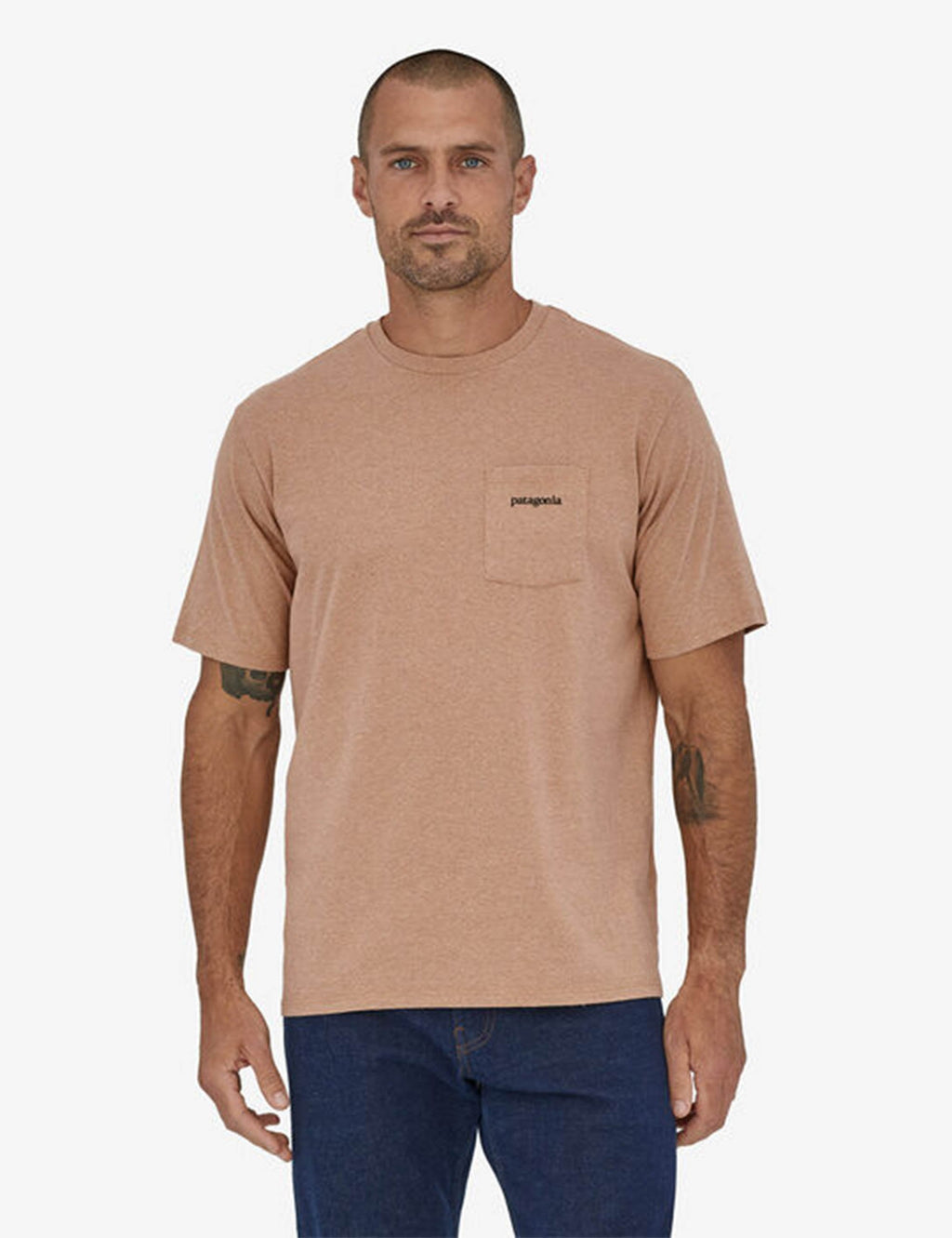 Line Logo Ridge Pocket Responsibili-T-Shirt - Dark Camel
