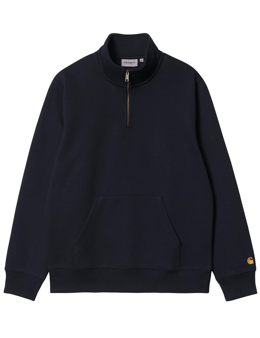 Chase Zip Neck Sweat - Dark Navy/Gold