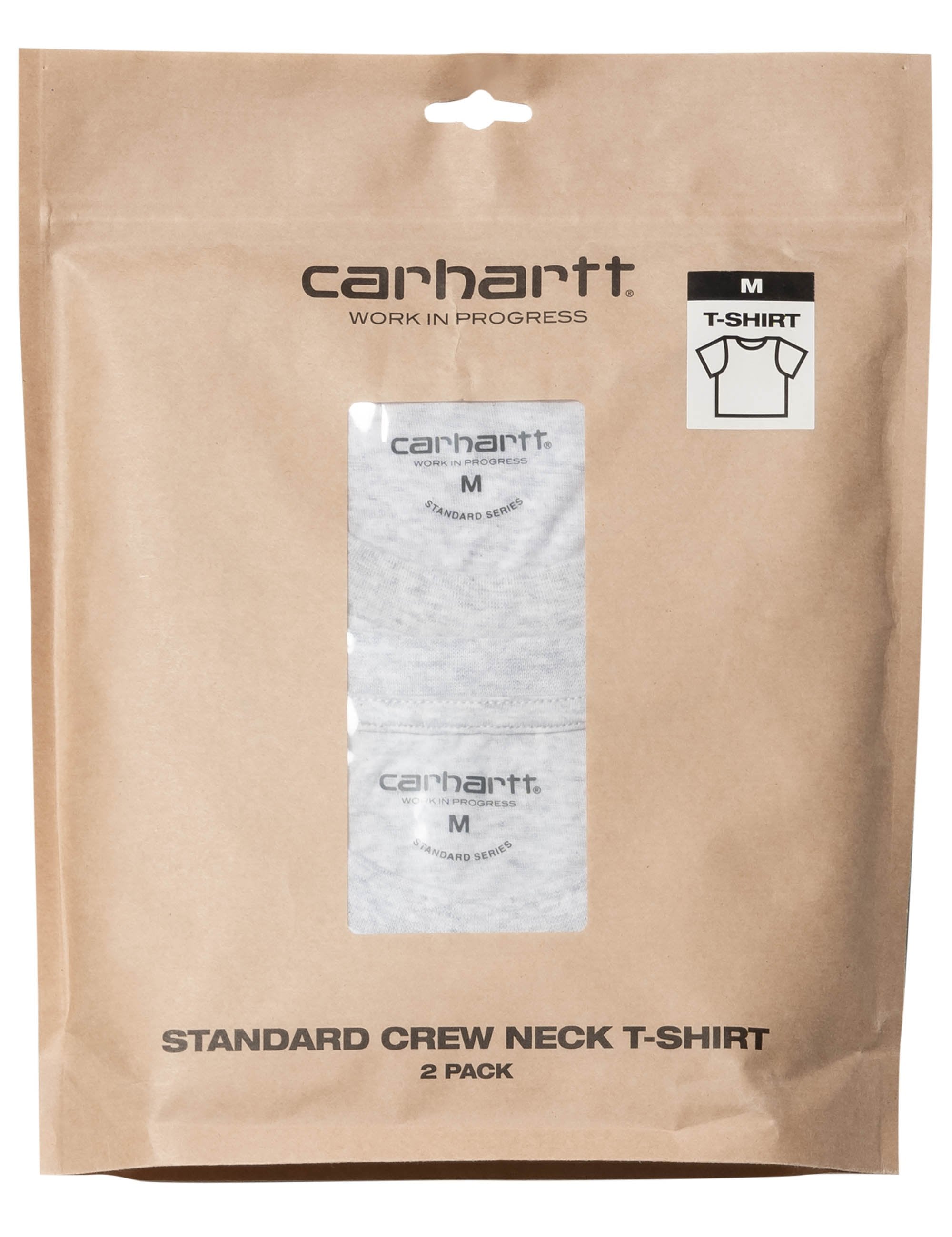 Standard Crew Neck T-Shirt (2 Pack) - Ash Heather
