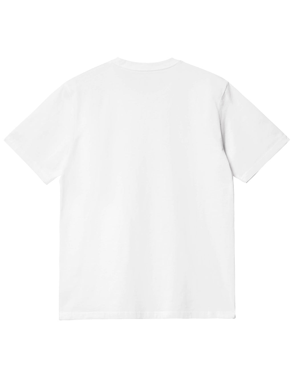 White crew-neck base T-shirt with short sleeves, plain back