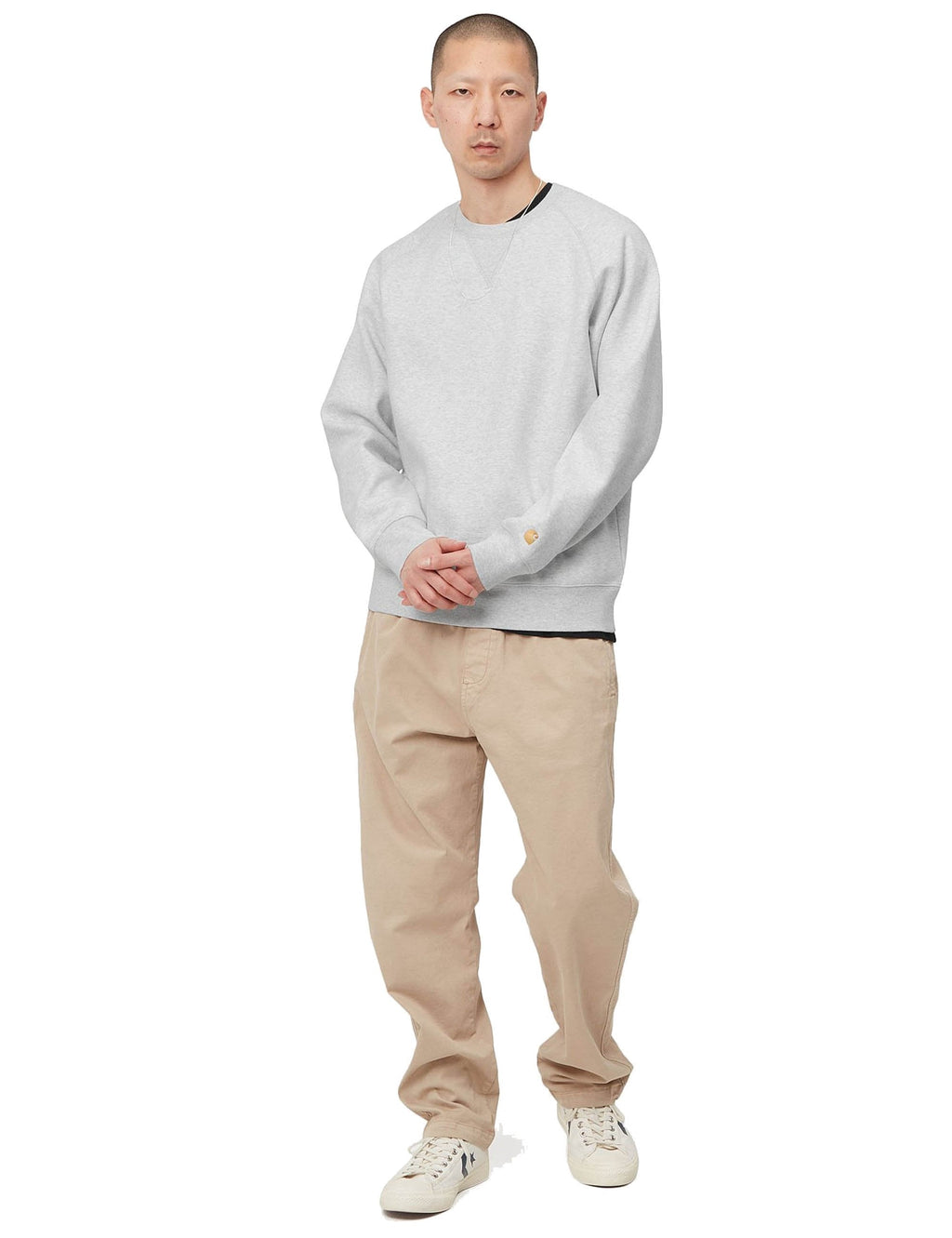 Chase Crew Sweat - Ash Heather/Gold