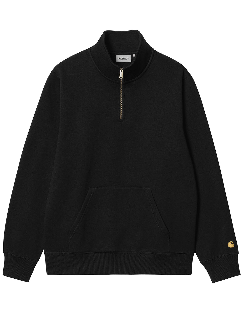 Chase Zip Neck Sweat - Black/Gold