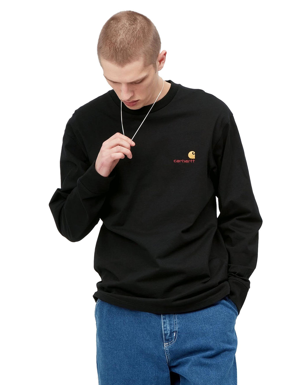 American Script Long Sleeve T-Shirt - Black