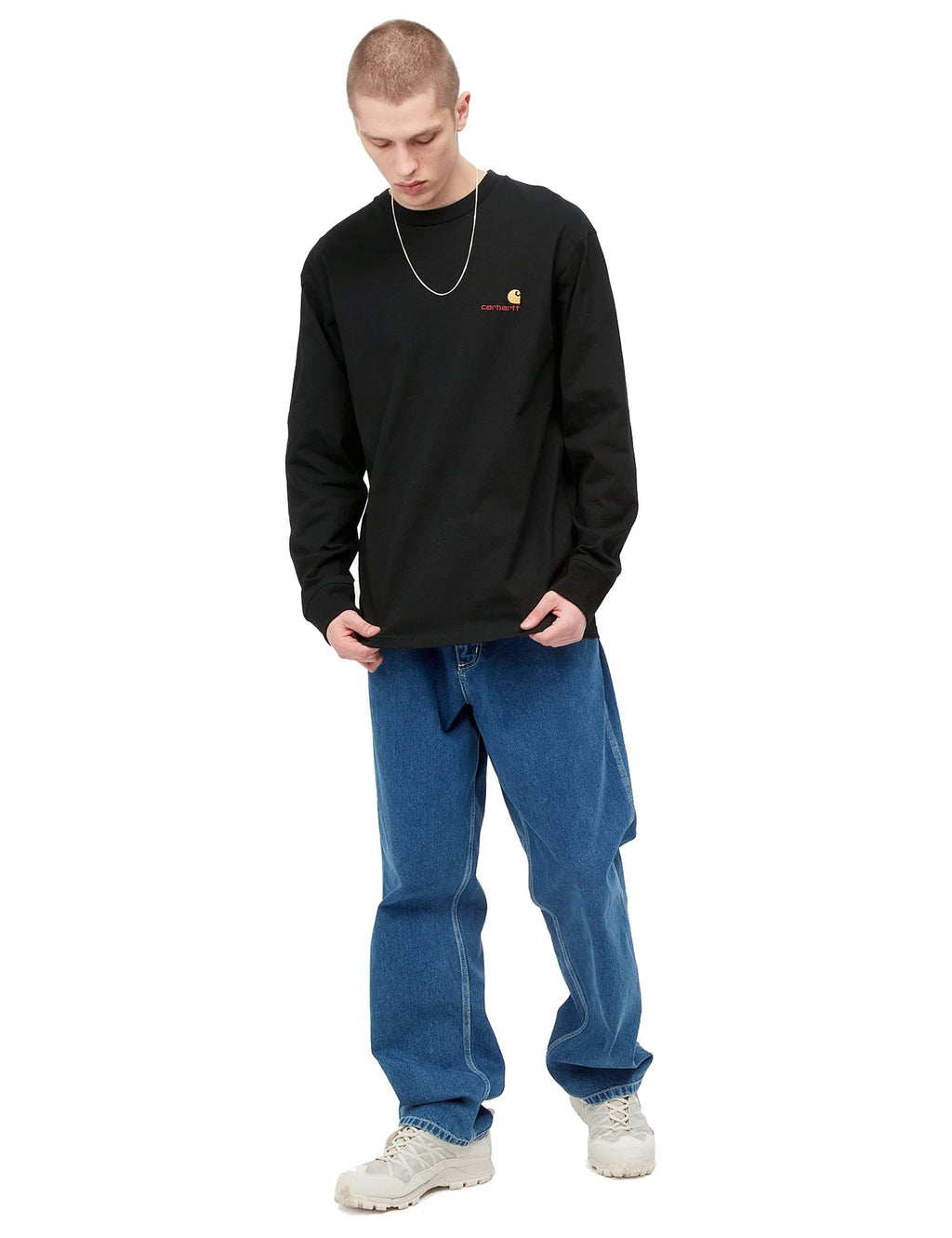 American Script Long Sleeve T-Shirt - Black