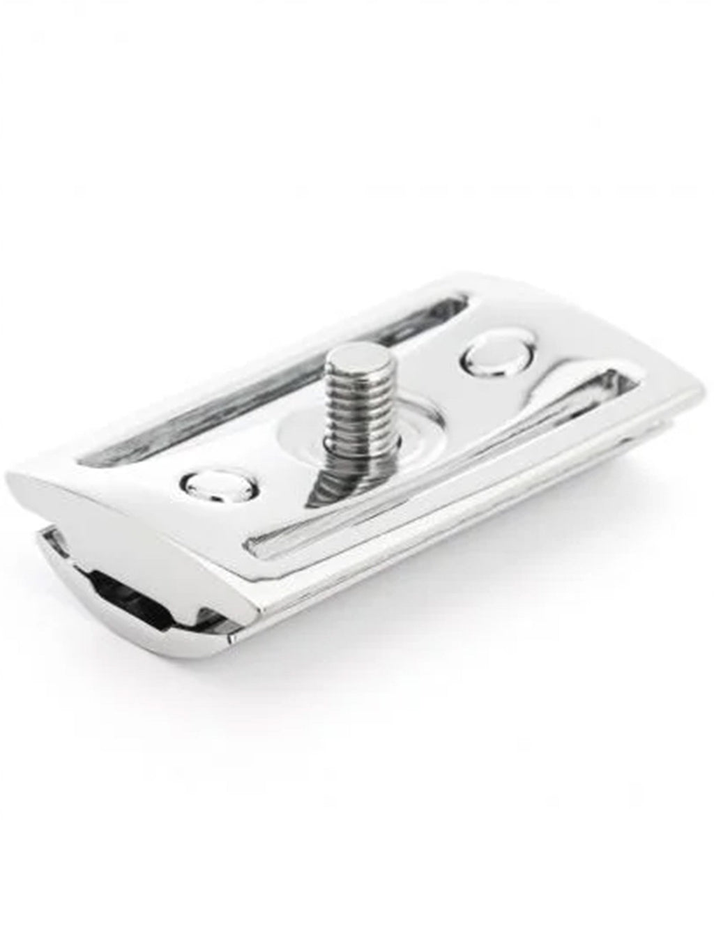 Replacement safety razor head, chrome closed comb plate with two screw posts