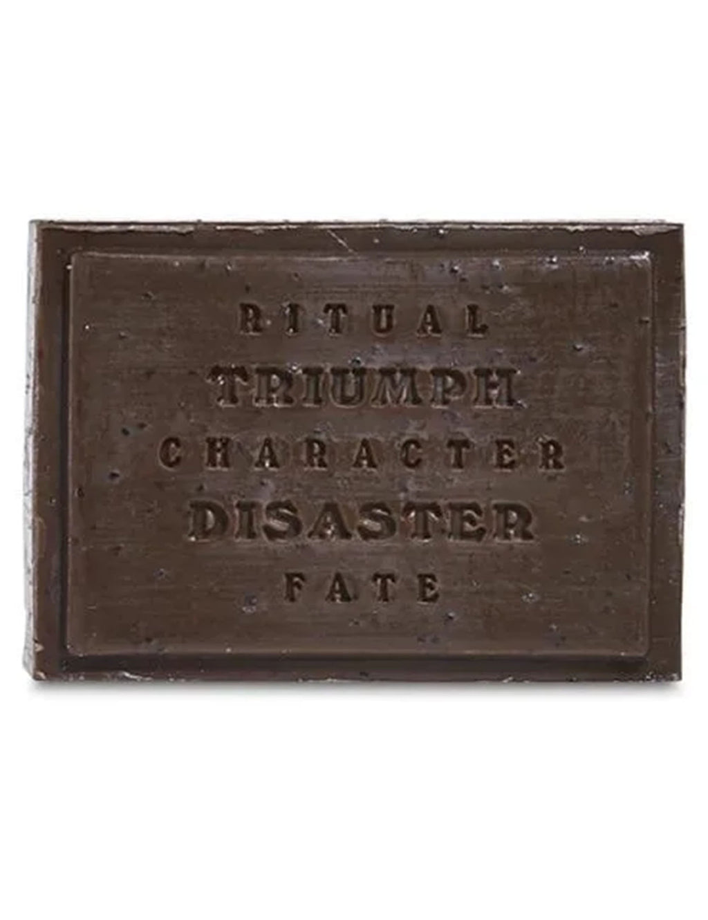 Dark soap bar with embossed 'RITUAL' text panel