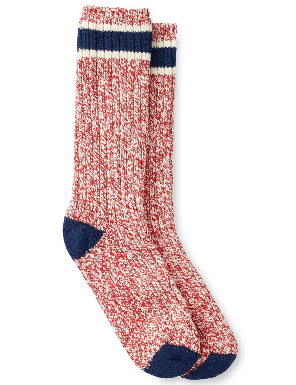 97331 Ragg Wool Stripe Socks - Red/Navy