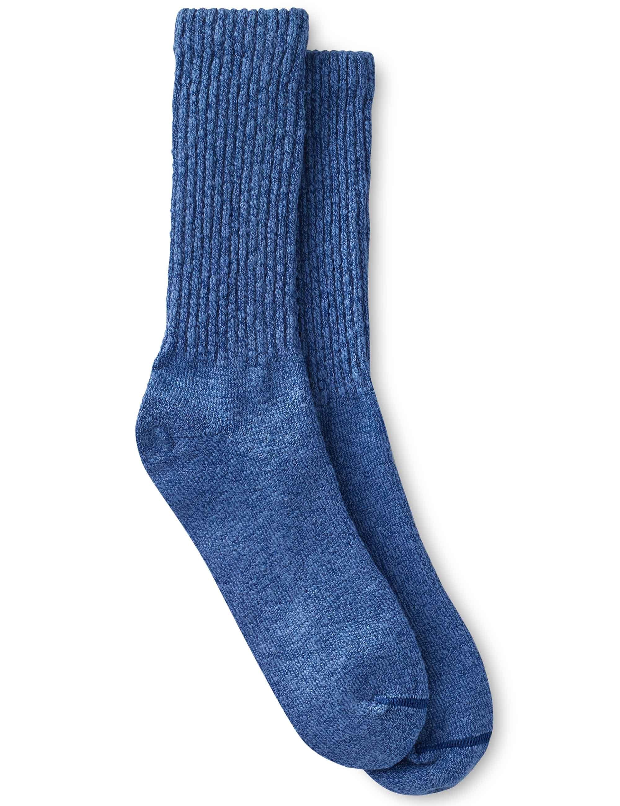 97370 Cotton Ragg Over Dyed Tonal Sock - Navy/Blue