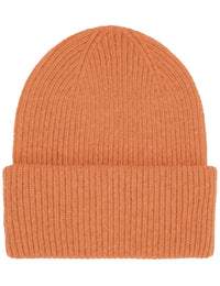 Merino Wool Chunky Beanie Hat - Sandstone Orange