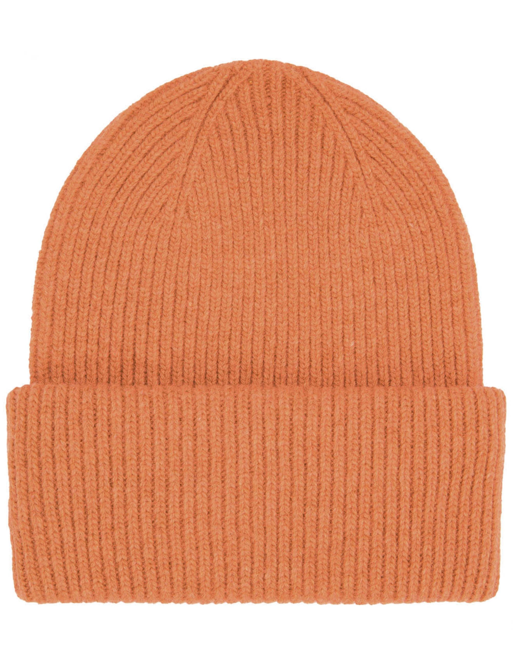 Merino Wool Chunky Beanie Hat - Sandstone Orange