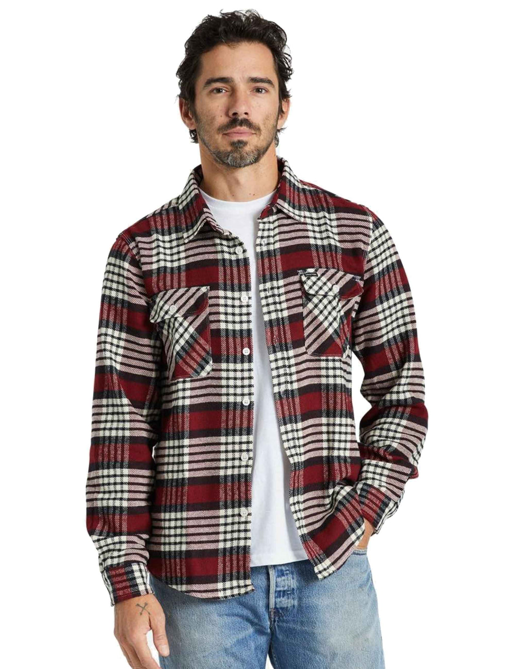 Bowery Flannel Shirt - Island Berry/Whitecap