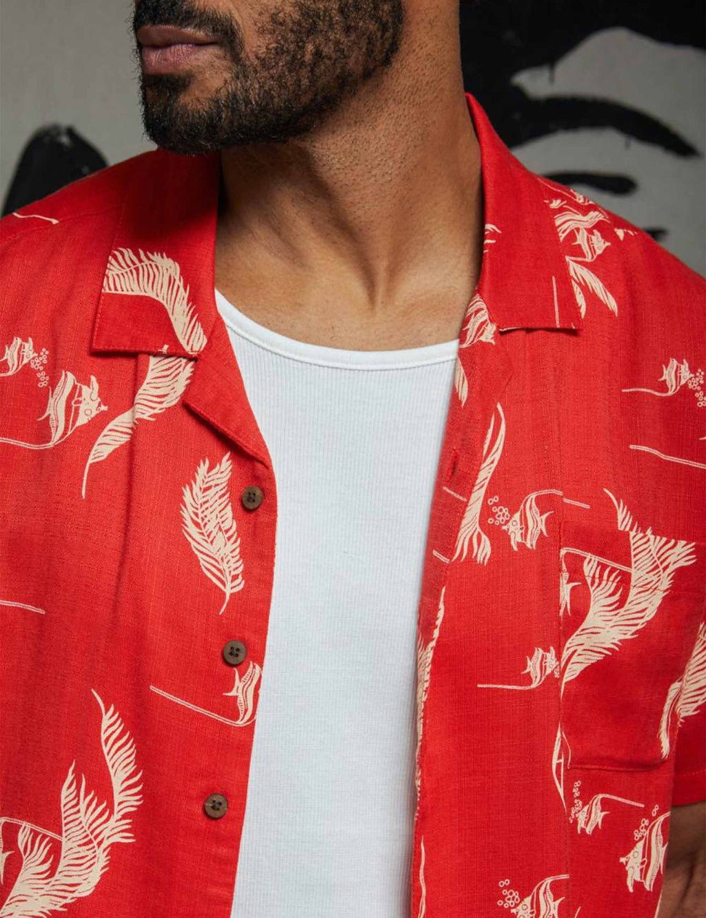 Bunker Slub Woven Shirt - Aloha Red