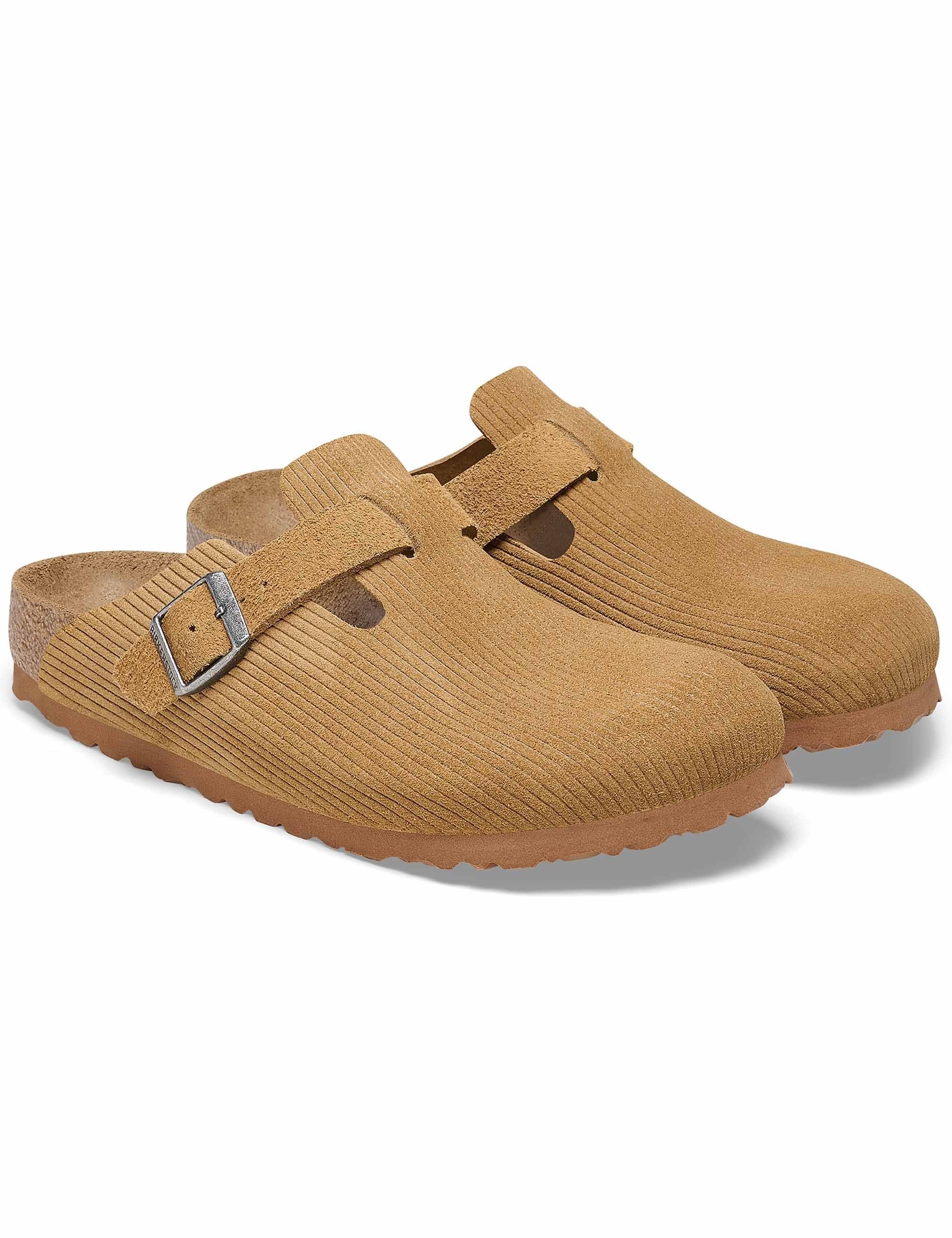 Birkenstock Boston Cord Mules - Cork Brown (Regular Fit)