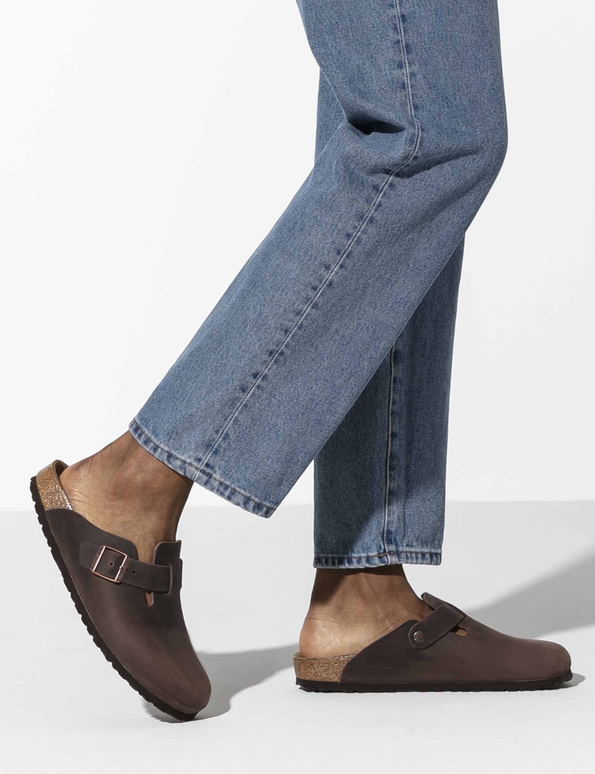 Birkenstock Boston Leather Mules - Oiled Habana Brown (Regular Fit)