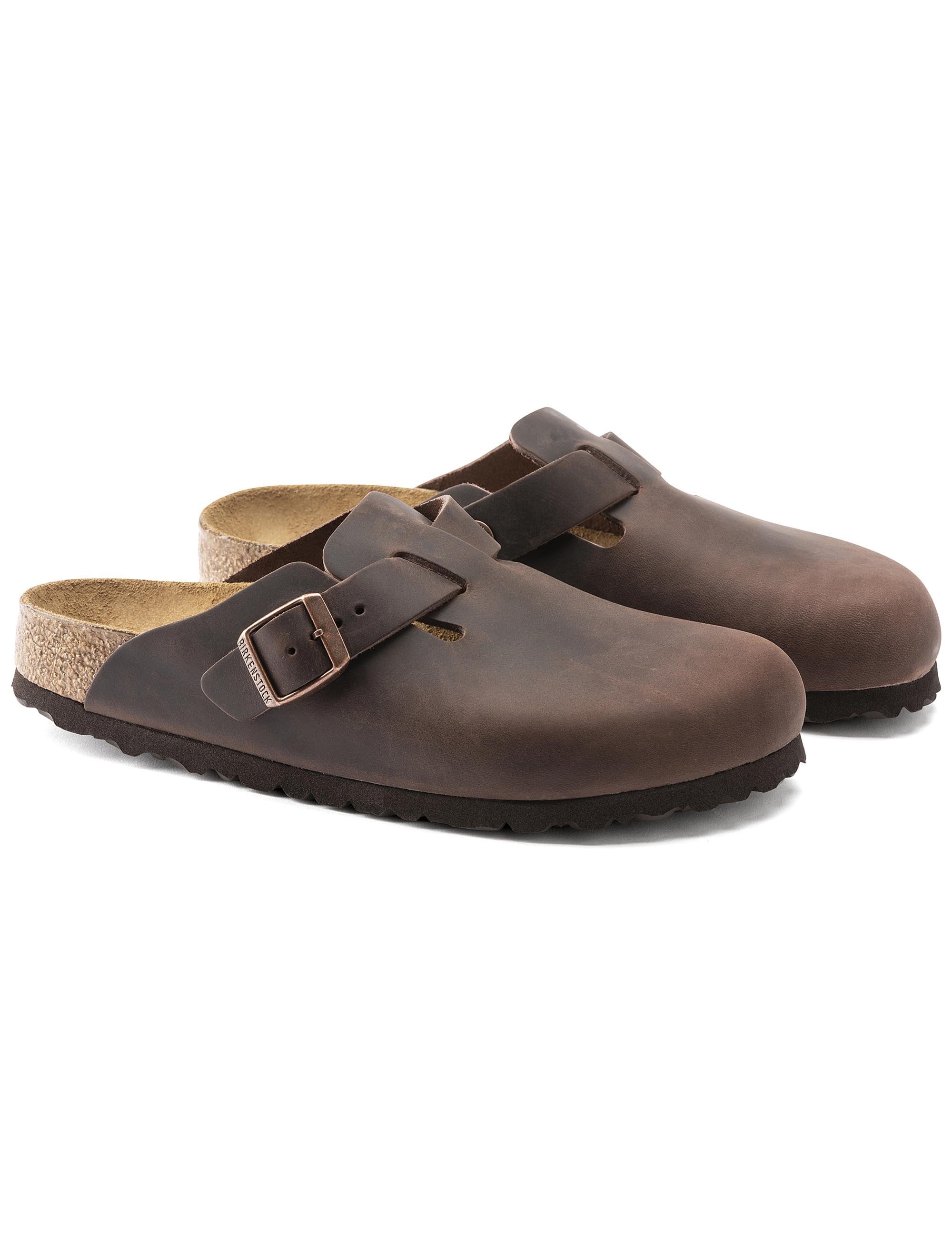 Birkenstock Boston Leather Mules - Oiled Habana Brown (Regular Fit)