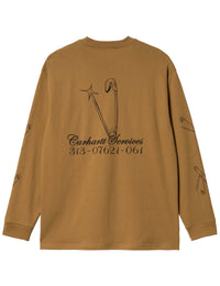 Safety Pin Long Sleeve T-Shirt - Hamilton Brown/Black
