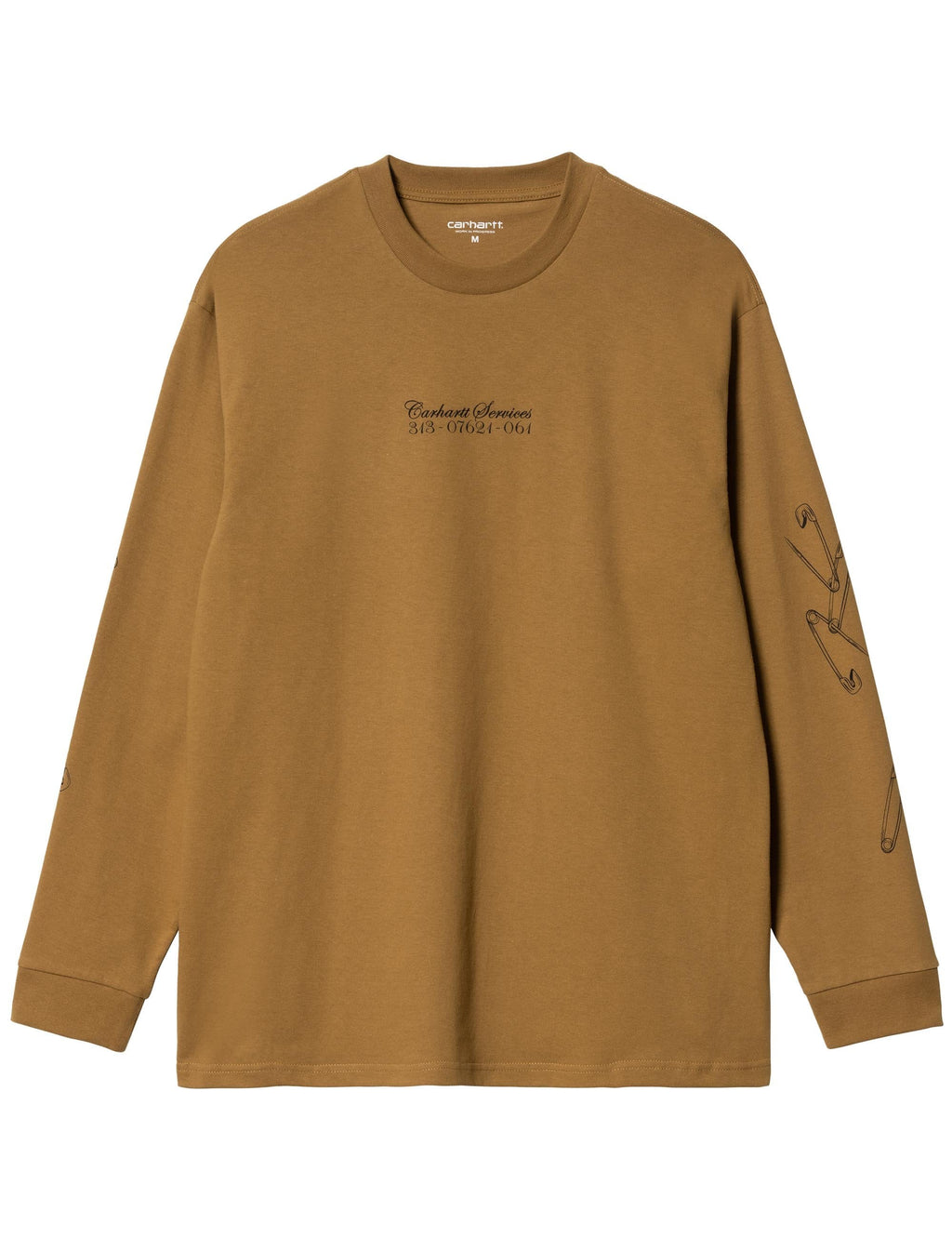 Safety Pin Long Sleeve T-Shirt - Hamilton Brown/Black