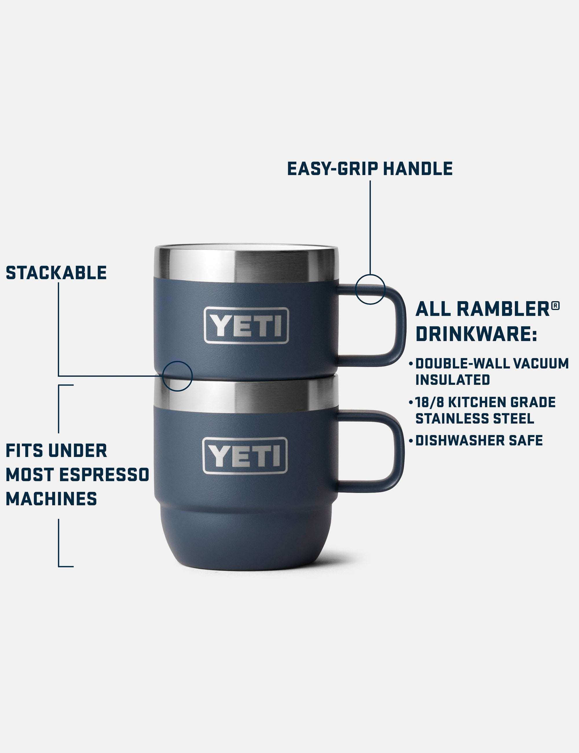 YETI Rambler Espresso Mugs 6oz (2pk) - Black
