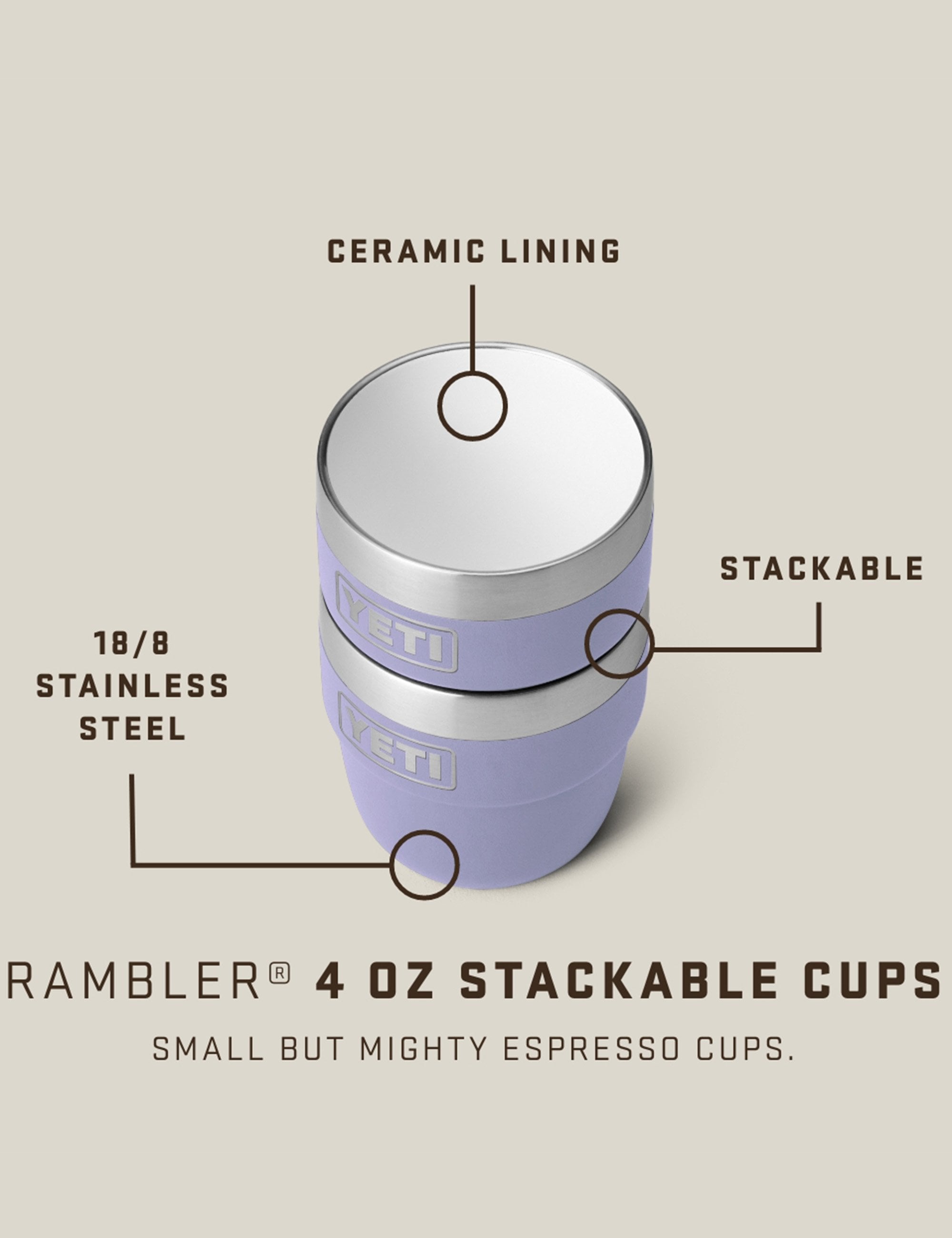 YETI Rambler Espresso Mugs 4oz (2pk) - Black