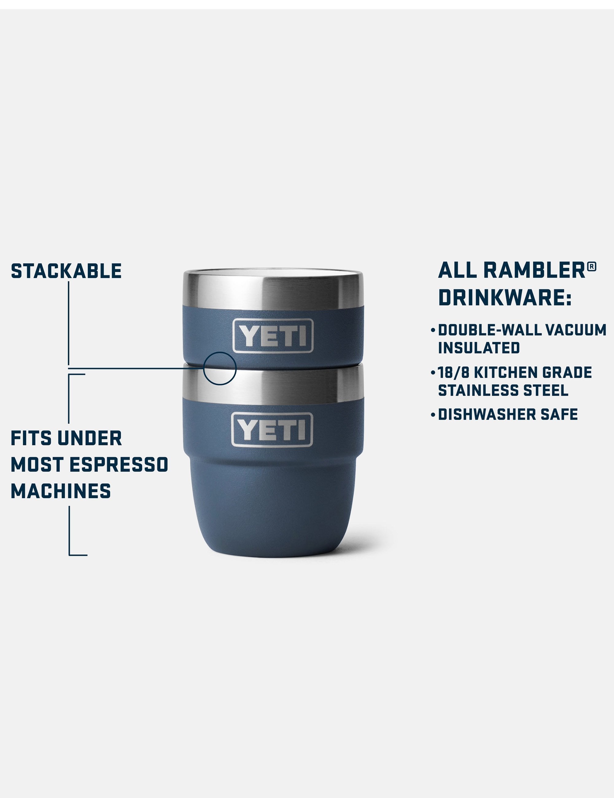 YETI Rambler Espresso Mugs 4oz (2pk) - Black