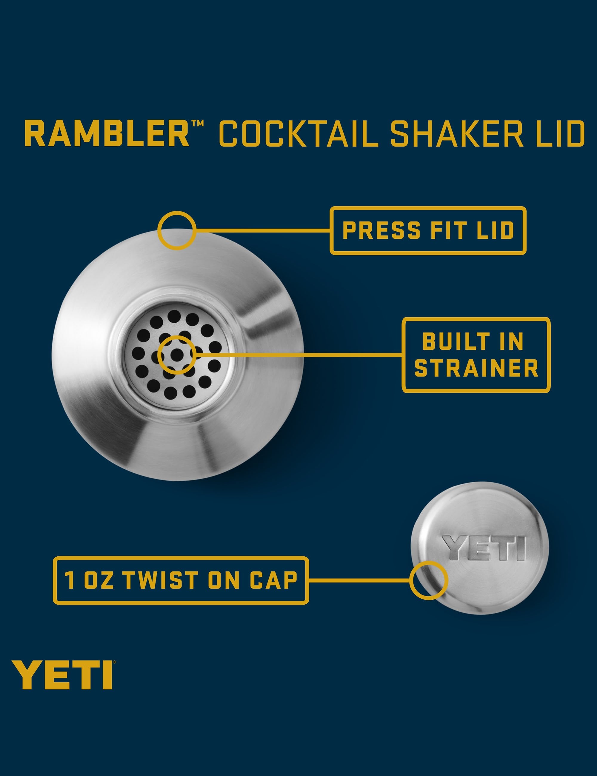 YETI Rambler Cocktail Shaker 20oz (591ml) - Navy