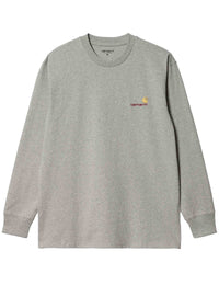 American Script Long Sleeve T-Shirt - Grey Heather